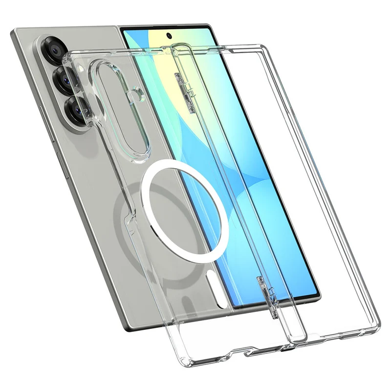 Spigen Samsung Galaxy Z Fold 7 Ultra Hybrid Pro (MagFit) Case - Clear Case / White Ring