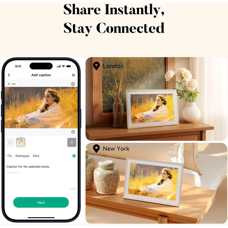 Pexar 2K Vivkeep Pro 11" Smart Digital Photo Frame 32GB (Sand)