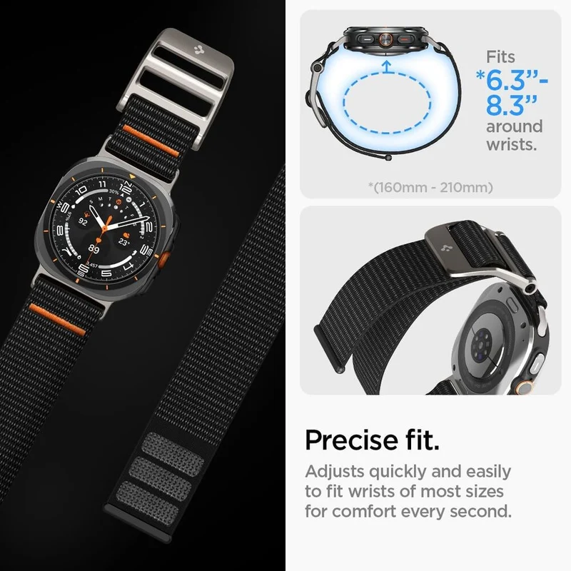 Spigen Galaxy Watch Ultra 2 47mm 2026 / Ultra 2025 2024 DuraPro Flex Watch Band (Black)