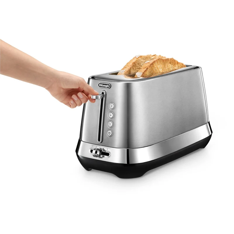 De'Longhi Diadema 2 Slice Long Slot Toaster (Platinum)