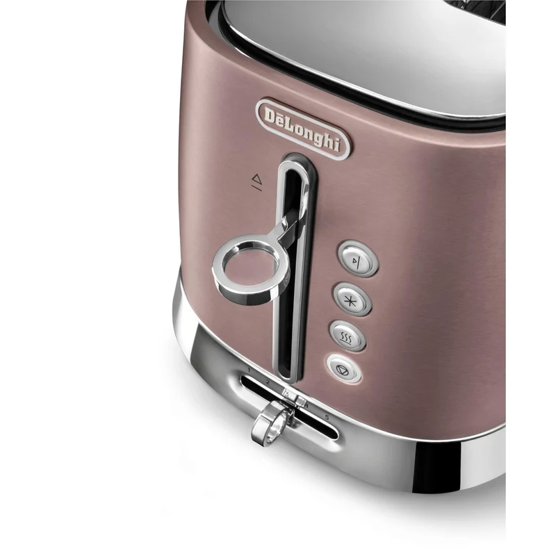 De'Longhi Diadema 2 Slice Long Slot Toaster (Rose Gold)