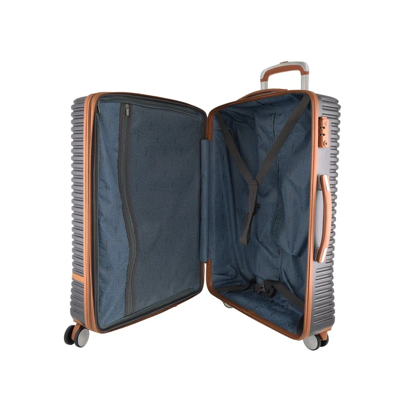 Pierre Cardin Large Hard-Shell Suitcase Travel Luggage 80cm Charcoal