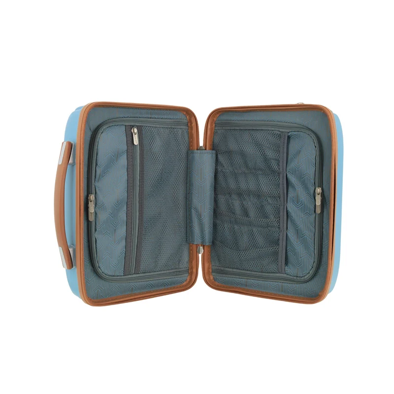 Pierre Cardin Hard-Shell Beauty Travel Suitcase w/Internal Zip 35cm Blue