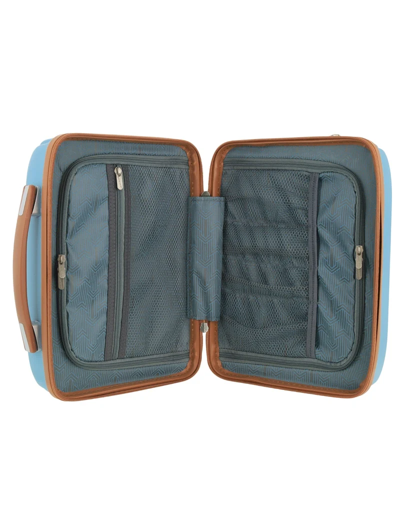 Pierre Cardin Hard-Shell Beauty Travel Suitcase w/Internal Zip 35cm Blue