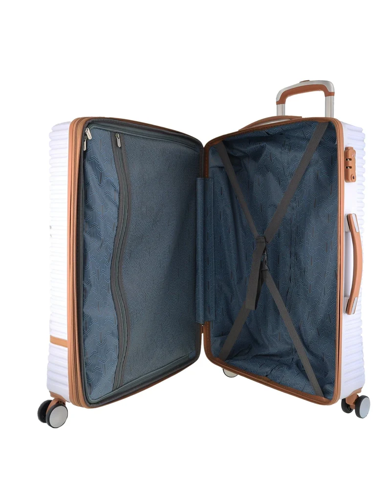 Pierre Cardin Medium Hardshell Suitcase and Beauty Case Set (White)