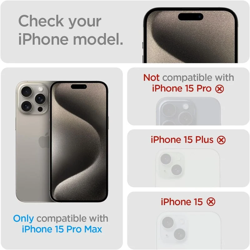 Spigen Apple iPhone 15 Pro Max AlignMaster GLAS.tR Full Cover 2PCS Glass Screen Protector - Black
