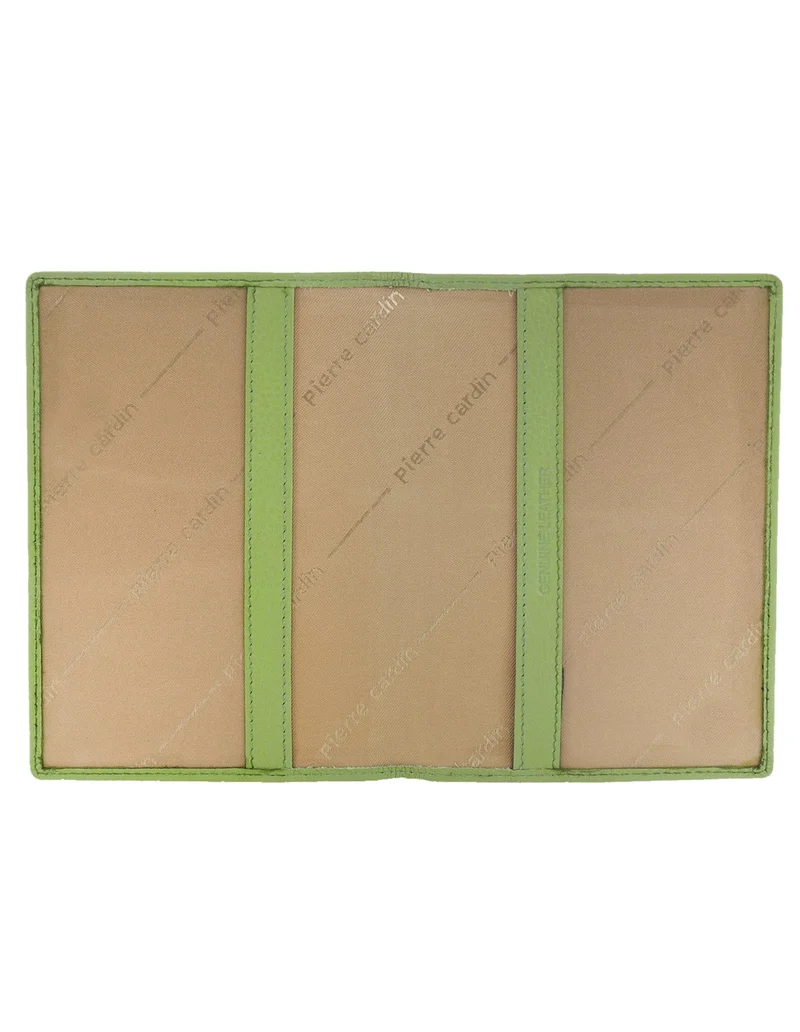 Pierre Cardin Leather Passport Holder/Cover Protected RFID Wallet Jade