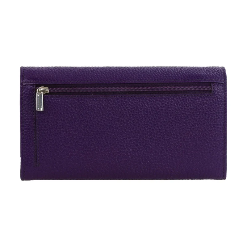 Pierre Cardin Women's Rustic Leather Protected RFID Wallet 19cm Purple
