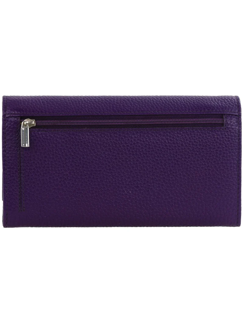 Pierre Cardin Women's Rustic Leather Protected RFID Wallet 19cm Purple