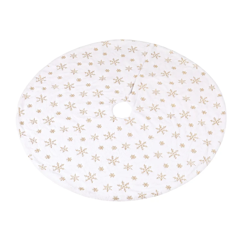 Jingle Jollys Christmas Tree Skirt 90cm Snowflake Ornaments Xmas Decorations