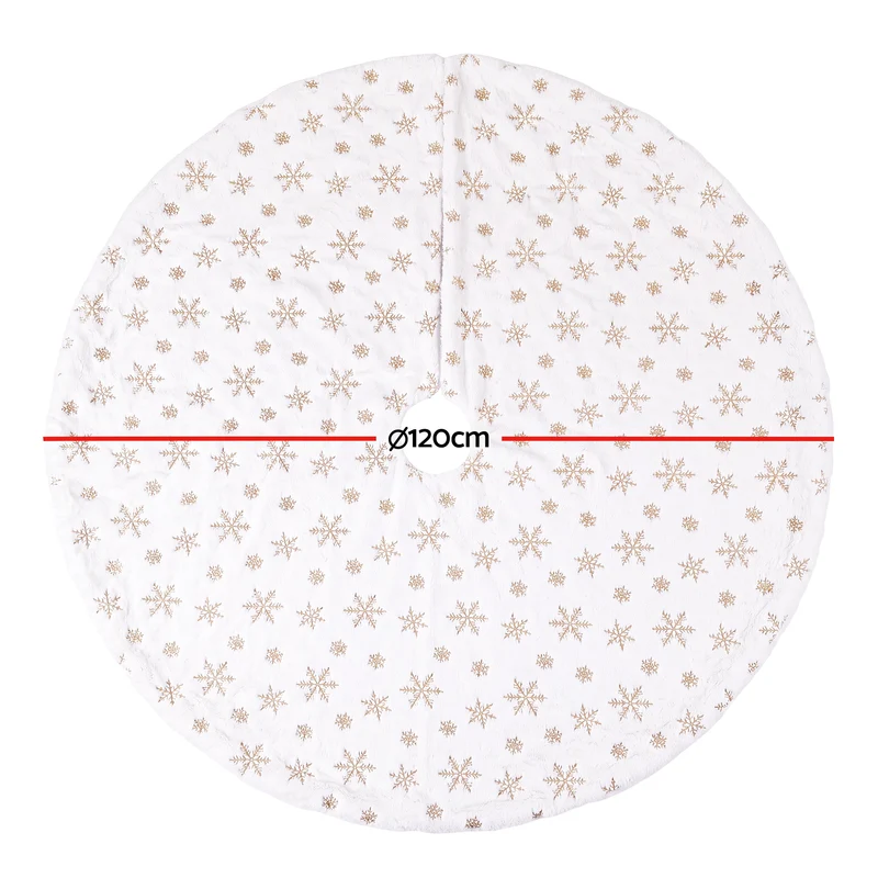 Jingle Jollys Christmas Tree Skirt 120cm Snowflake Ornaments Xmas Decorations