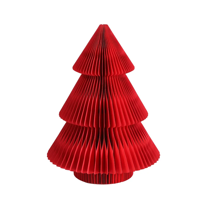Jingle Jollys Paper Christmas Tree 47CM with Star Topper Xmas Decoration Tabletop Red DIY Ornament Set