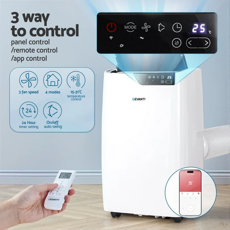 Devanti Portable Air Conditioner Dehumidifier Fan 12000BTU