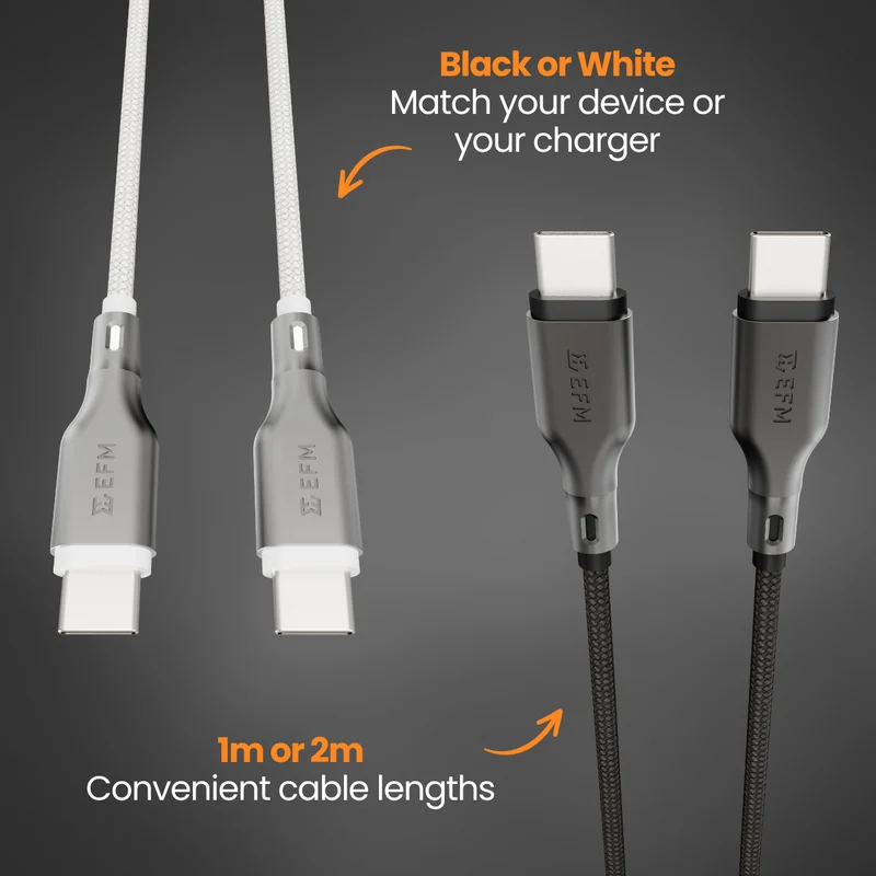 EFM USB-C to USB-C Essential Power 1M Cable (White)