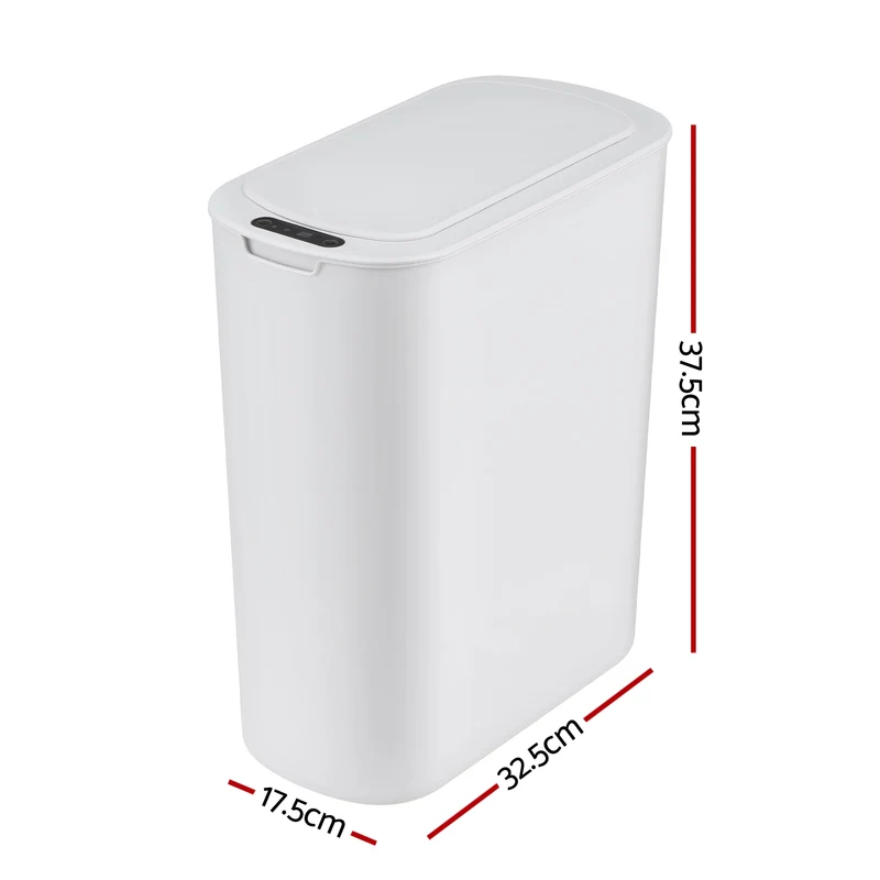Devanti 21L Motion Sensor Kitchen Bin Slim Touchless Rubbish Can with Lid White