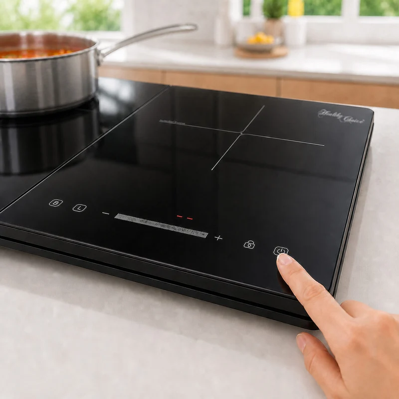 Healthy Choice Double Induction Cooker with 2 Plates 60 to 240C 2400W