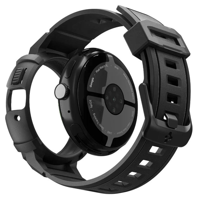 Spigen Pixel Watch 5/4 41mm Rugged Armor Pro Band Case with Stand (Black)