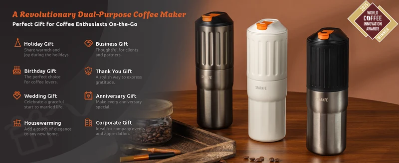 Sparkfe Portable Electric All-In-One Coffee Machine - Grey