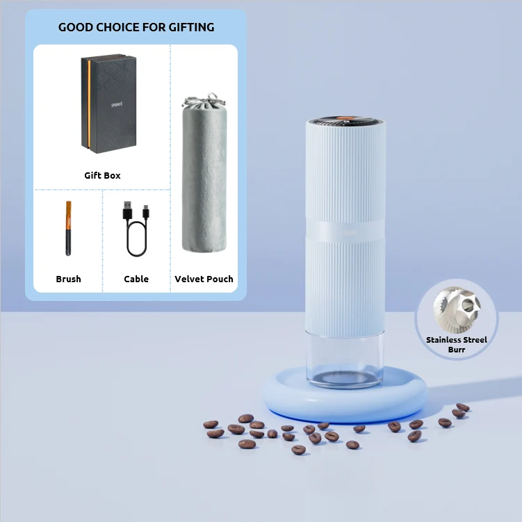 SPARKFE Portable Electric Coffee Grinder CGR Series Pastel Collection (Azure)