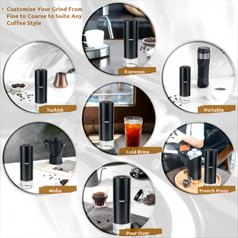SPARKFE Portable Electric Coffee Grinder (Obsidian)