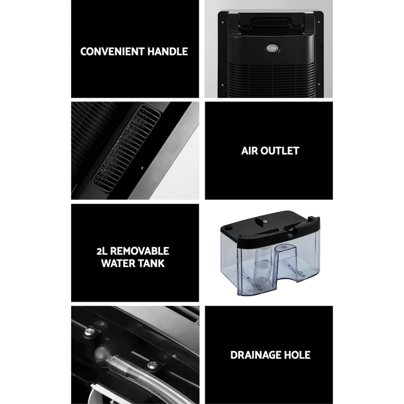 Devanti Dehumidifier 2L Air Purifier (Black)