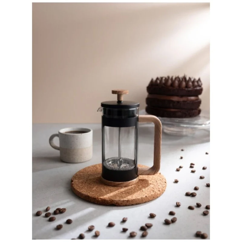 Euroline Plunger French Press Coffee Maker Durable Glass 350ml (Black)