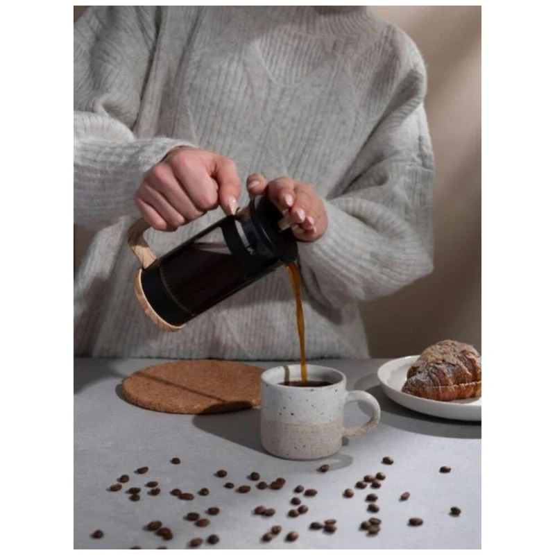 Euroline Plunger French Press Coffee Maker Durable Glass 350ml (Black)