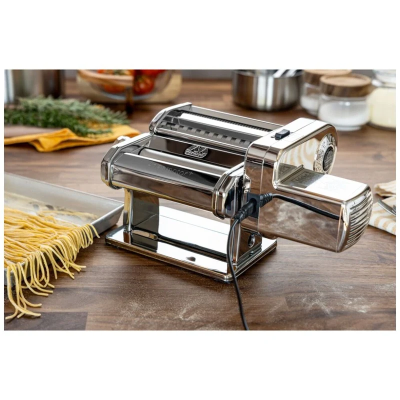 Marcato Atlas Plus Motor Pasta Machine Stainless Steel with 4 Shape Options Silver