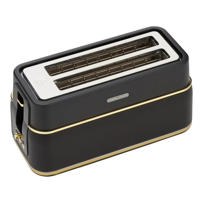 Morphy Richards Signature 4 Slice Toaster with Long Slots Soft Gold Matte Black