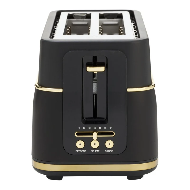 Morphy Richards Signature 4 Slice Toaster with Long Slots Soft Gold Matte Black