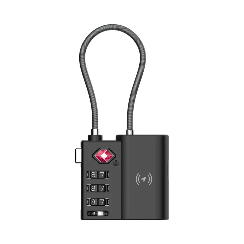 Laser Smart Tag with TSA Lock and Rechargeable Battery (Black)
