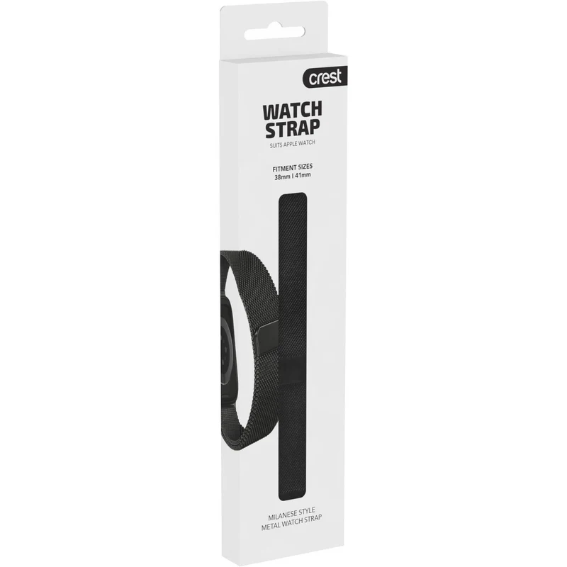 Crest Milanese Watch Strap for Apple Watch 38-41mm (Black)