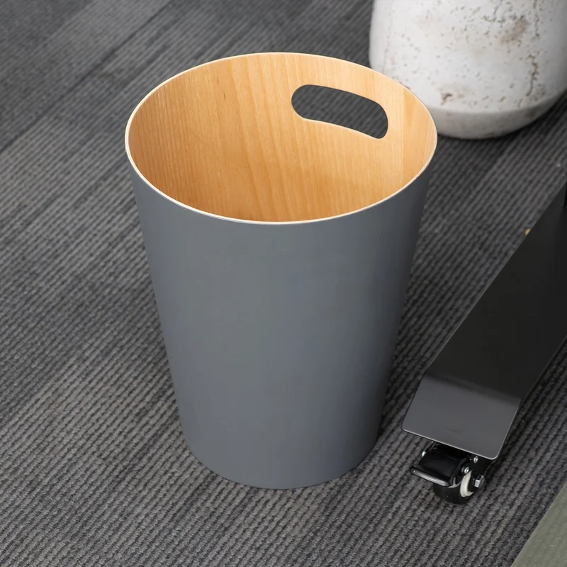 Desky Wooden Rubbish Bin - Charcoal