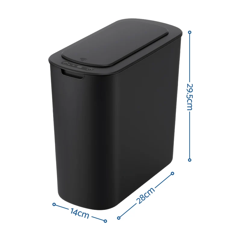 Devanti 11L Motion Sensor Kitchen Bins Slim Touchless Rubbish Can 2-Pieces Black