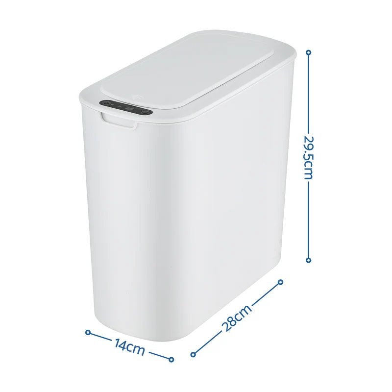 Devanti 11L Motion Sensor Kitchen Bins Slim Touchless Rubbish Can 2-Pieces White
