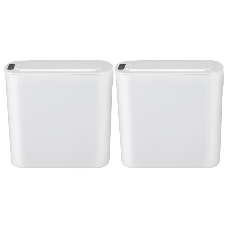 Devanti 11L Motion Sensor Kitchen Bins Slim Touchless Rubbish Can 2-Pieces White