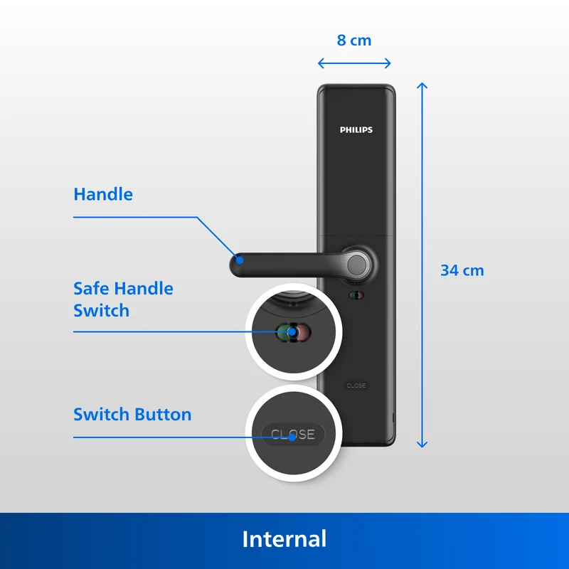 Philips 7300-5HB Smart Handle Lock EasyKey (Black)