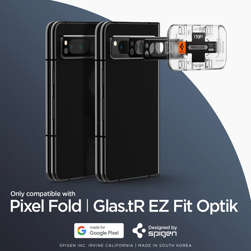 Spigen Google Pixel Fold EZ Fit GLAS.tR Optik 2PCS Lens Protector (Black)