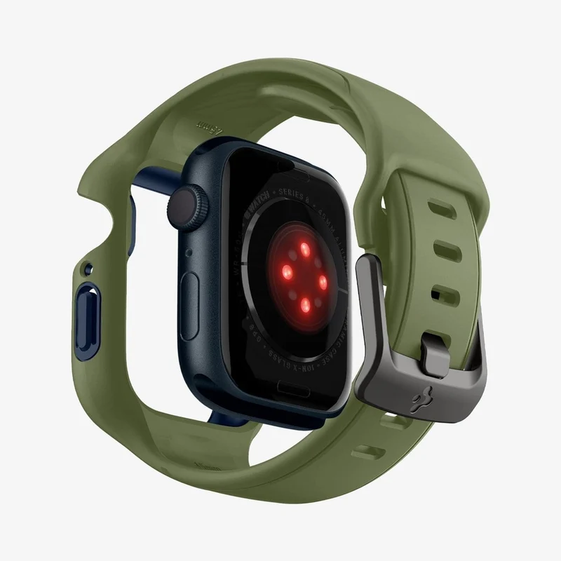 Spigen Apple Watch 9/8/7 45mm Liquid Air Pro Band Case (Moss Green)