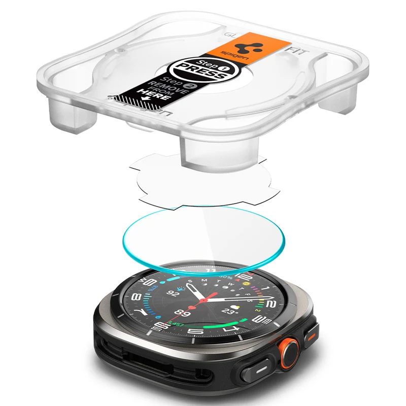 Spigen Galaxy Watch Ultra 47mm 2025/2024 EZ Fit GLAS.tR Slim Glass Screen Protector 2PCS (Clear)