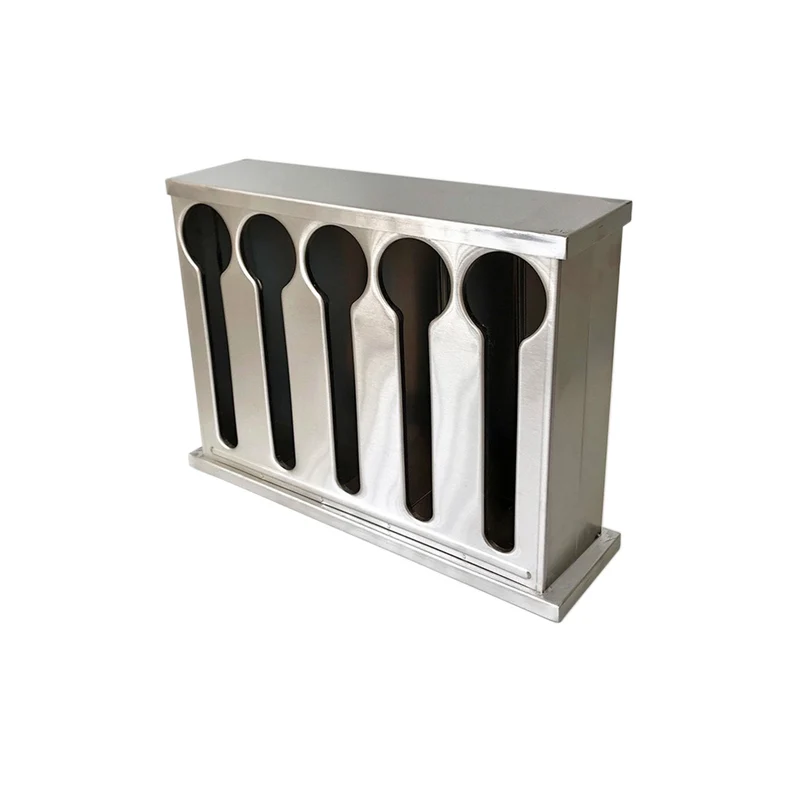 SOGA Stainless Steel Restaurant Spoon Holder Storage Rack 5 Holes