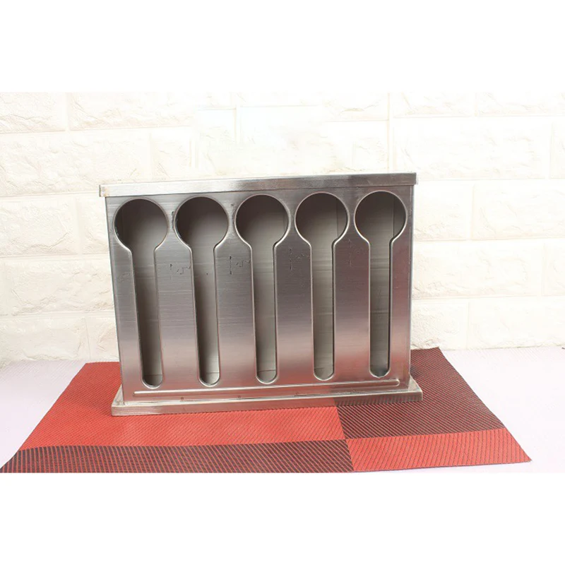 SOGA Stainless Steel Restaurant Spoon Holder Storage Rack 5 Holes
