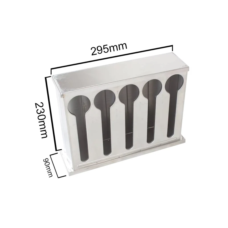 SOGA Stainless Steel Restaurant Spoon Holder Storage Rack 5 Holes