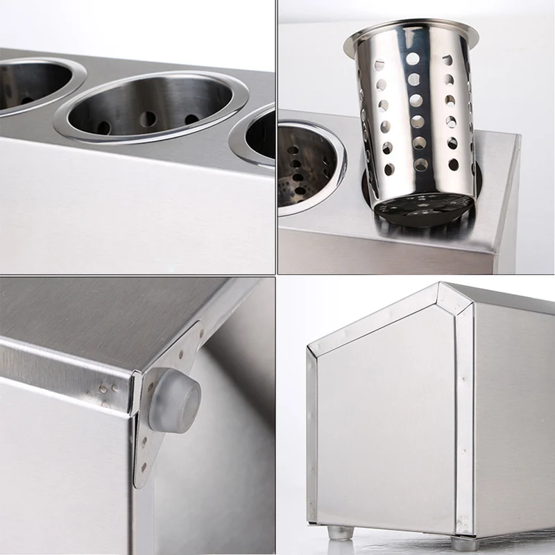 SOGA Stainless Steel Conical Cutlery Holder with 3 Holes 18/10