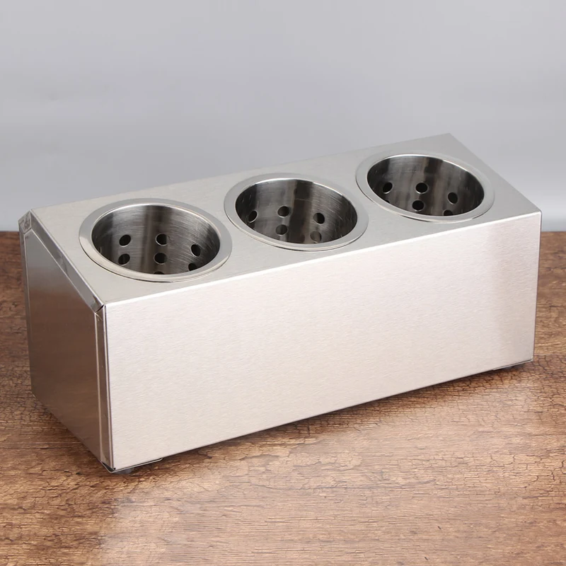 SOGA Stainless Steel Conical Cutlery Holder with 3 Holes 18/10