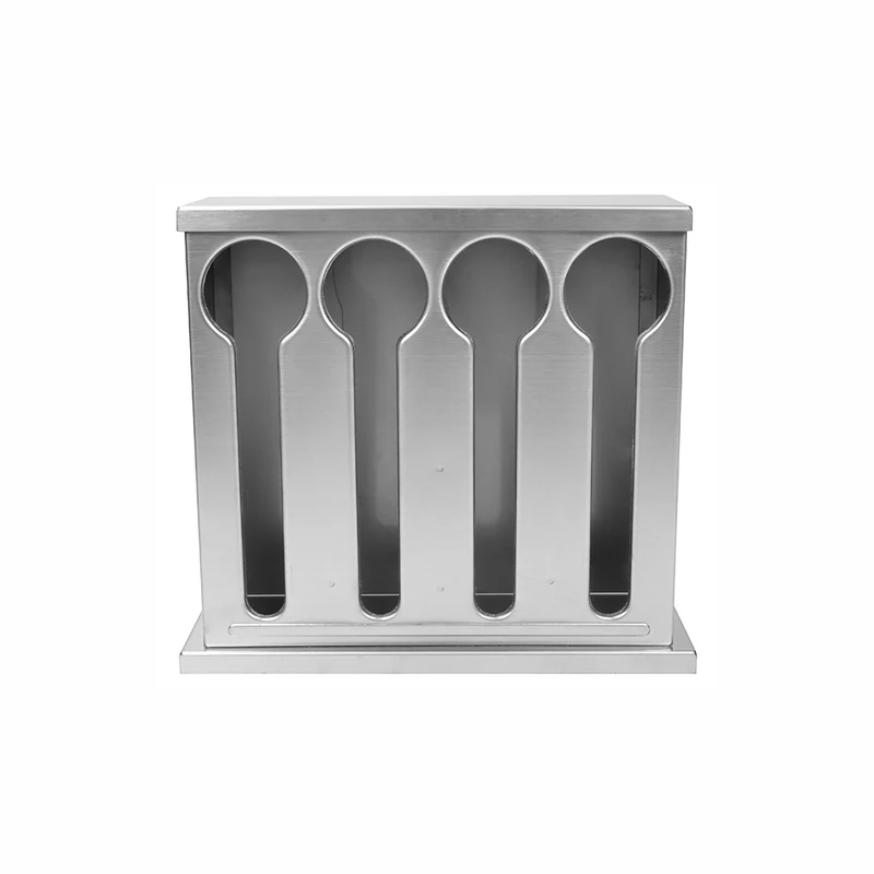 SOGA Stainless Steel Restaurant Spoon Holder Storage Rack 4 Holes