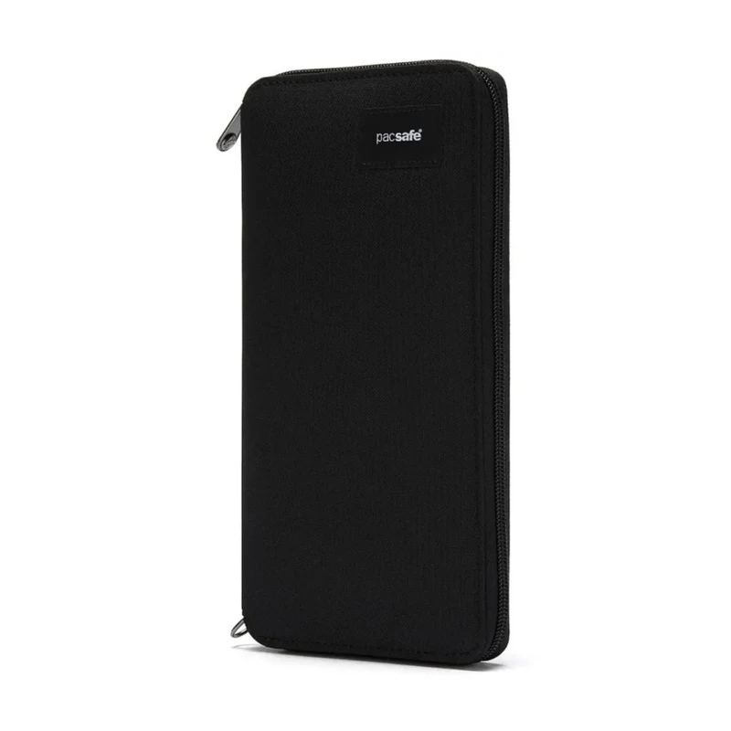 Pacsafe RFIDsafe RFID Blocking Mens Travel Wallet Recycled Polyester Jet Black
