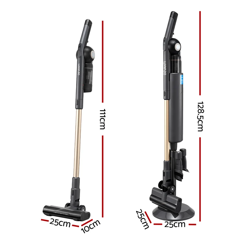 Devanti Cordless Vacuum Cleaner with Auto-Empty Dust Station 18kPa Suction (Grey)
