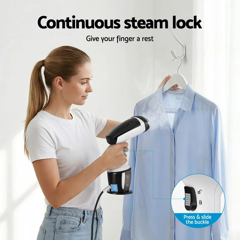 Devanti Clothes Steamer, 1500W Powerful Handheld Steam Iron for Home Travel