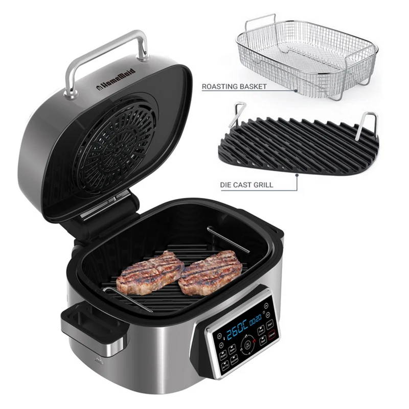Homemaid Digital 6L Air Fryer and Grill Housing LED Display (Stainless Steel)